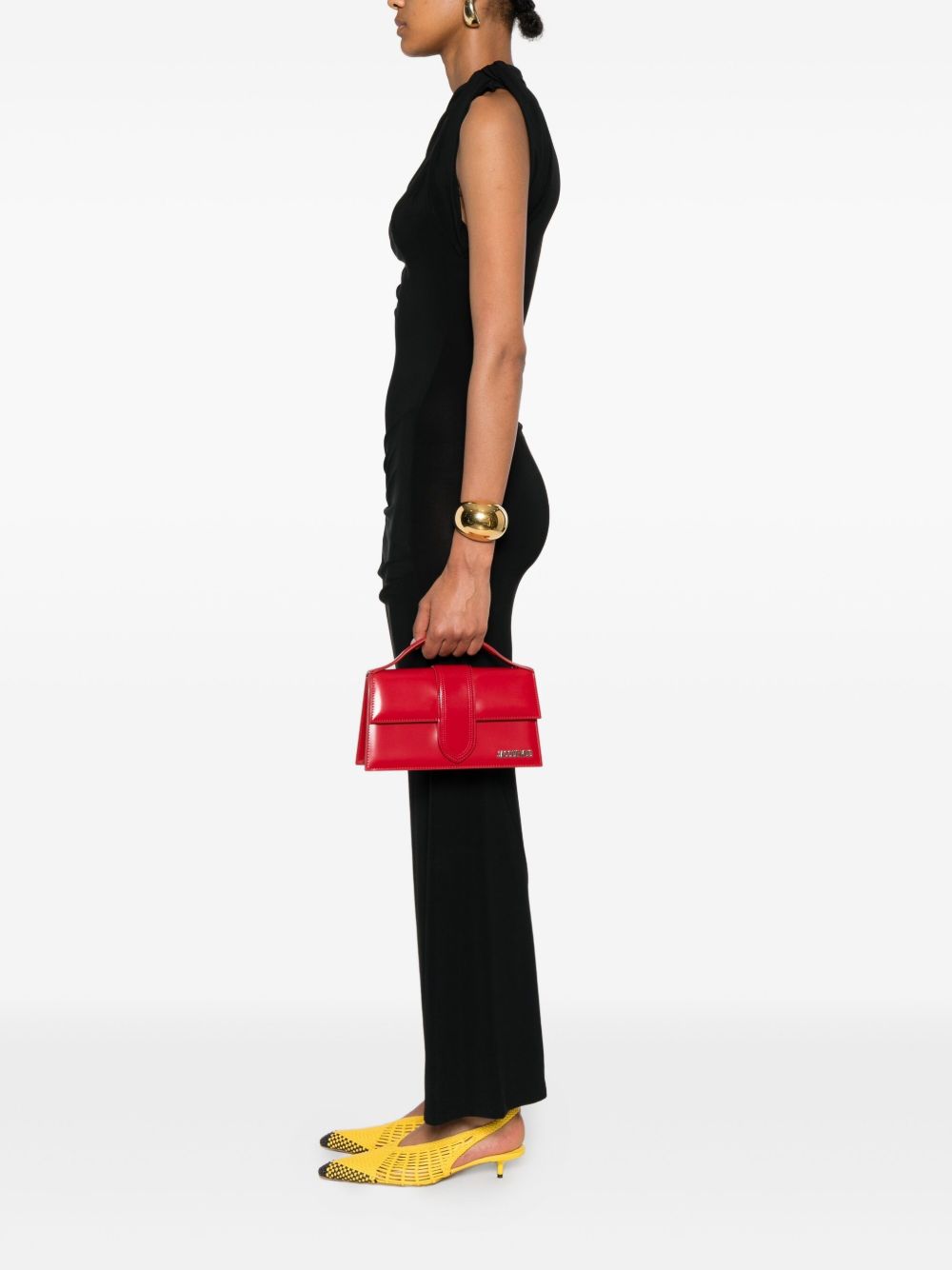 JACQUEMUS Le Grand Bambino Leather Tote Bag Red