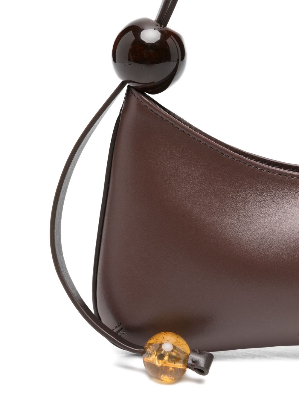 JACQUEMUS The Bisou Perle Shoulder Bag Brown