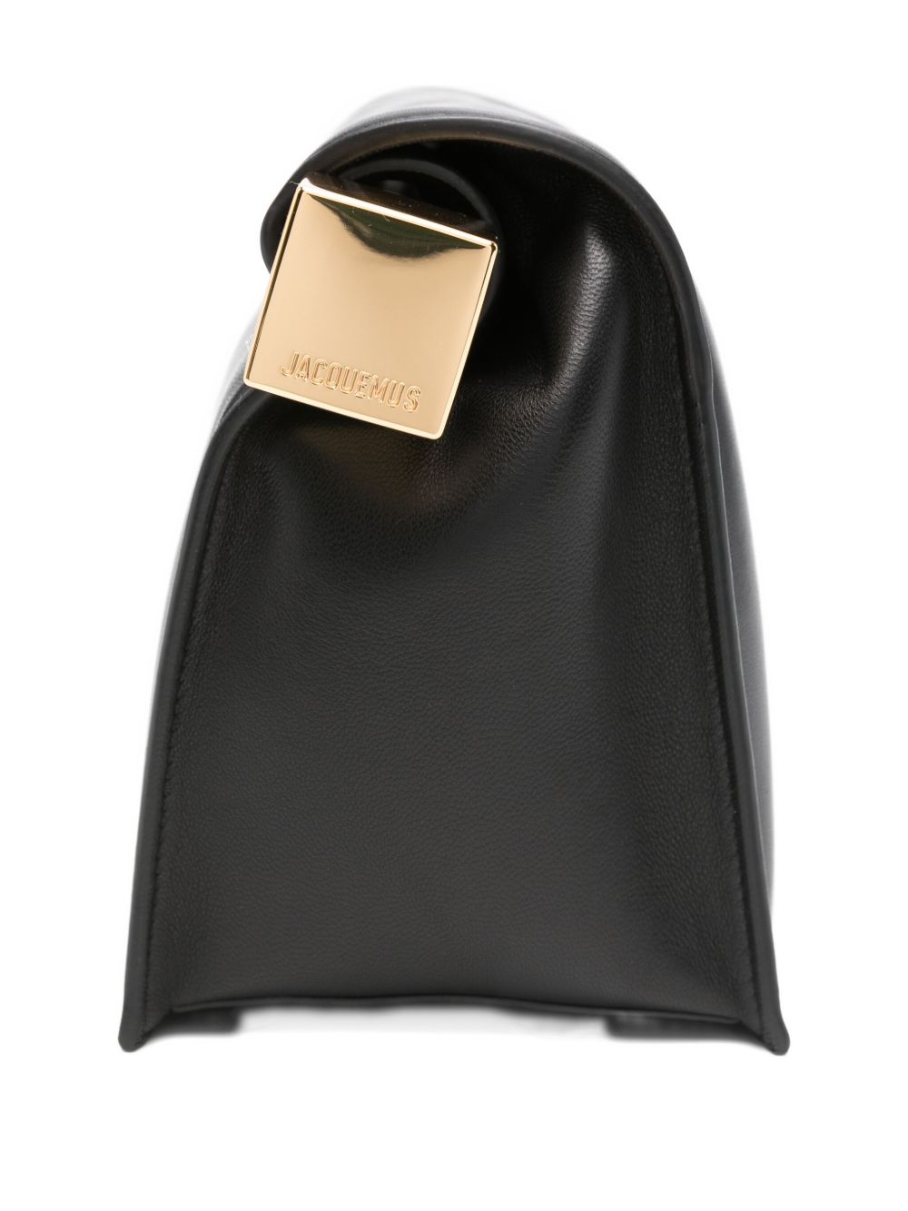 Jacquemus La Pochette Rond Carré Black Leather Clutch Bag Black