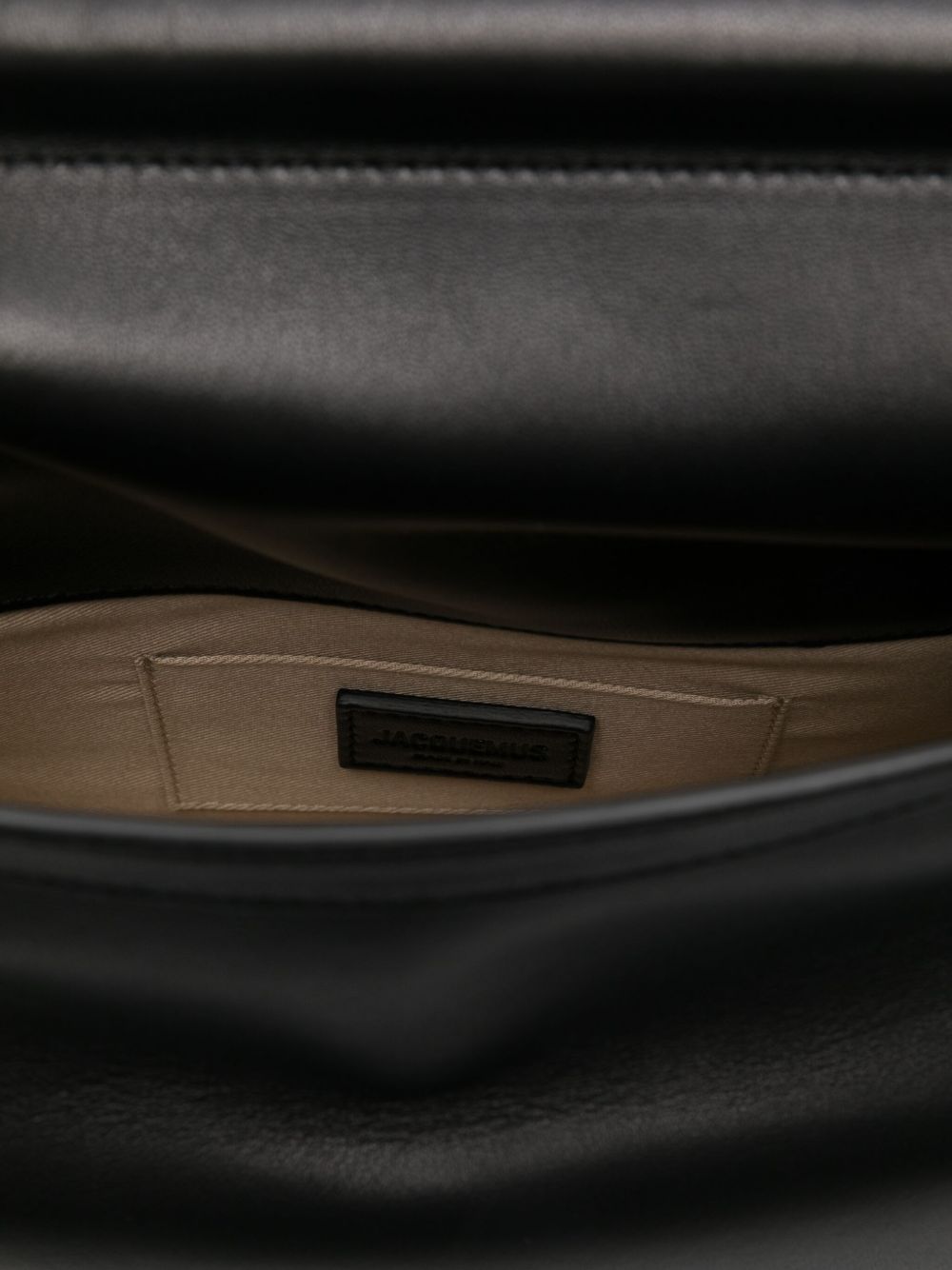 Jacquemus La Pochette Rond Carré Black Leather Clutch Bag Black