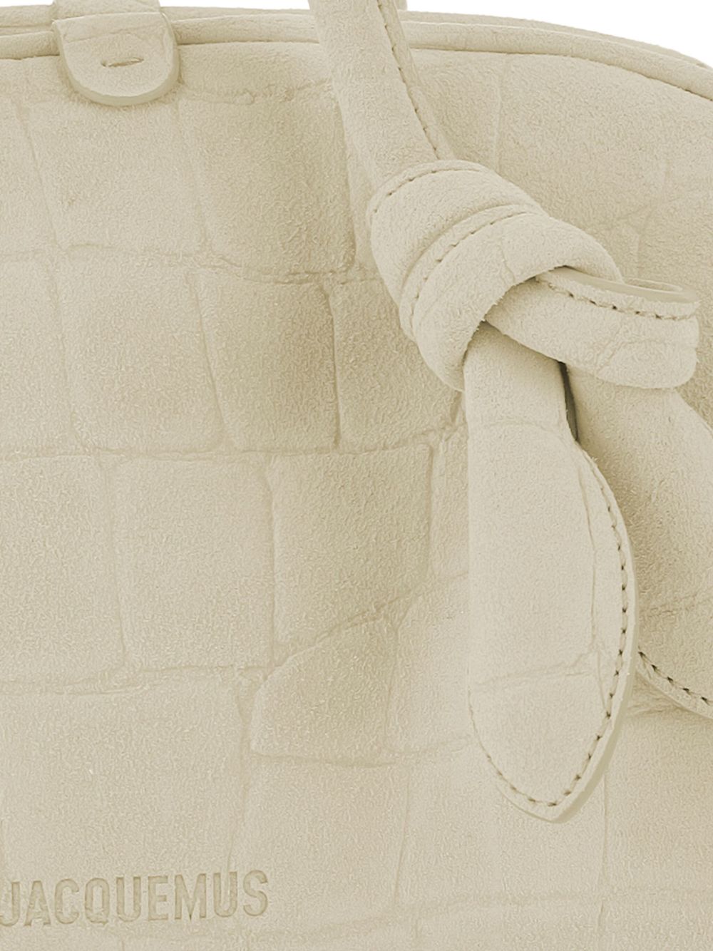 Jacquemus The Small Turismo Crocodile-Effect Knotted Shoulder Bag Ivory