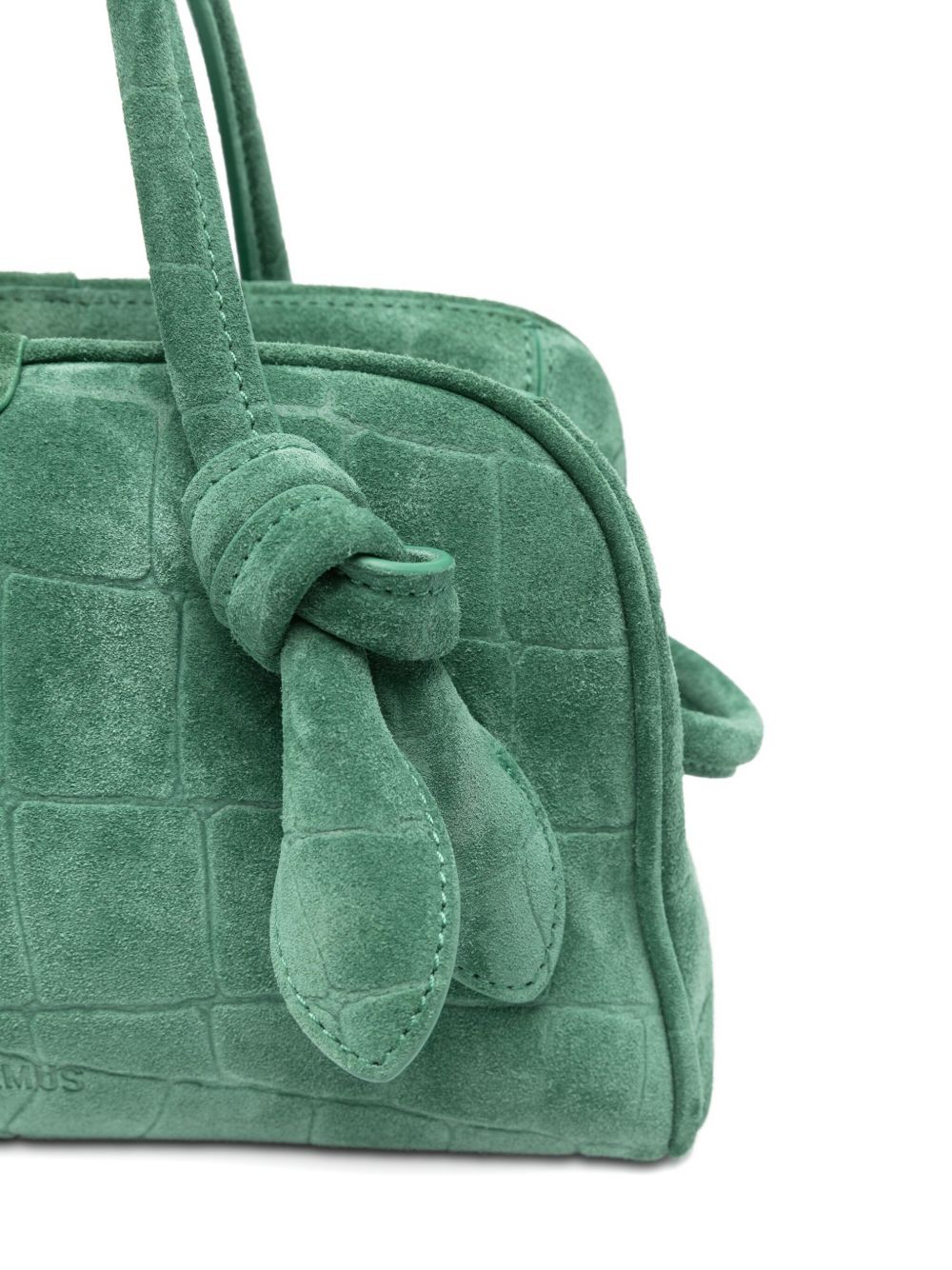 JACQUEMUS Le Petit Turismo Green Leather Tote Bag Green
