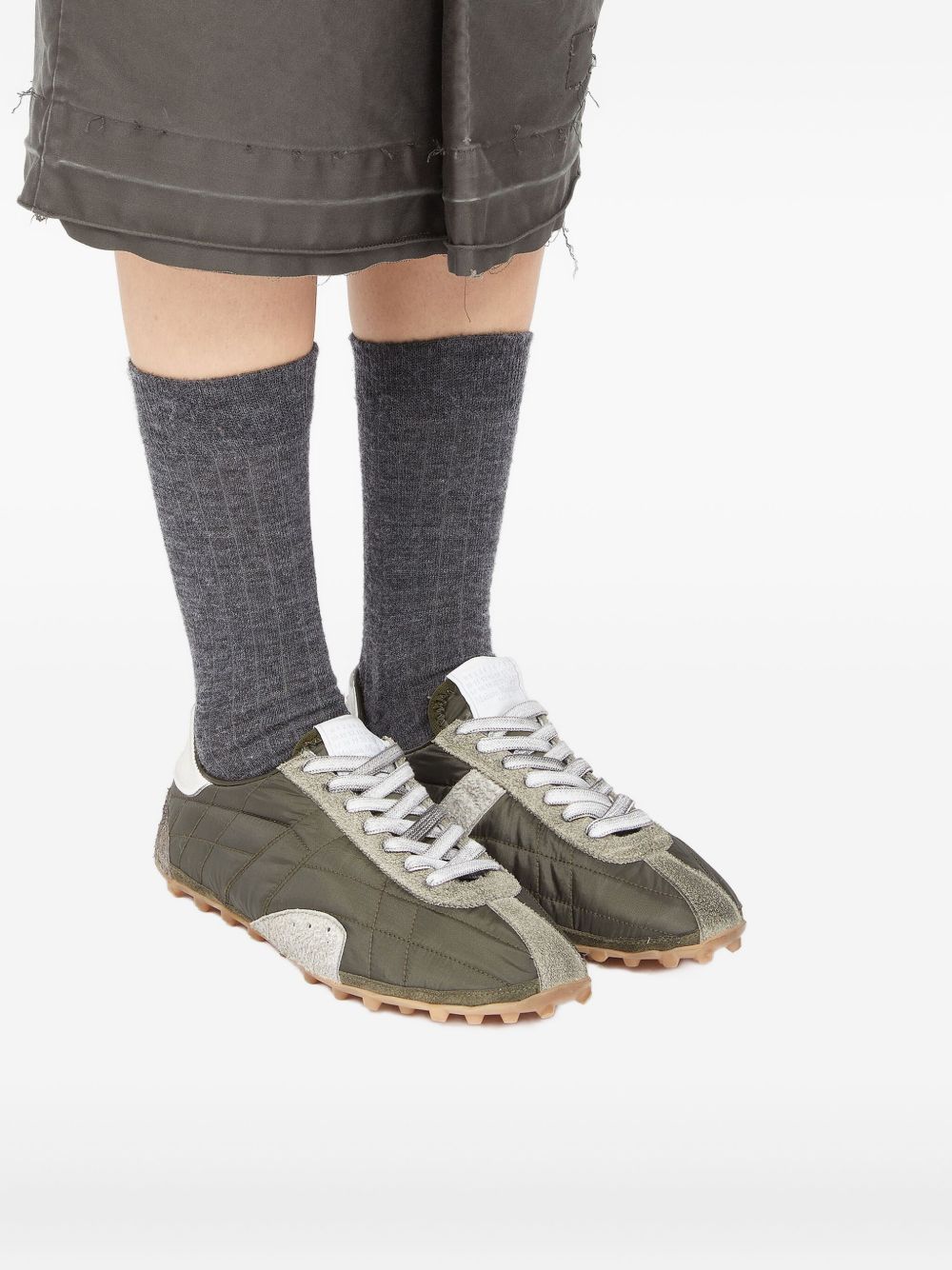 Maison Margiela Sprinters Low Panelled Quilted Sneakers Green