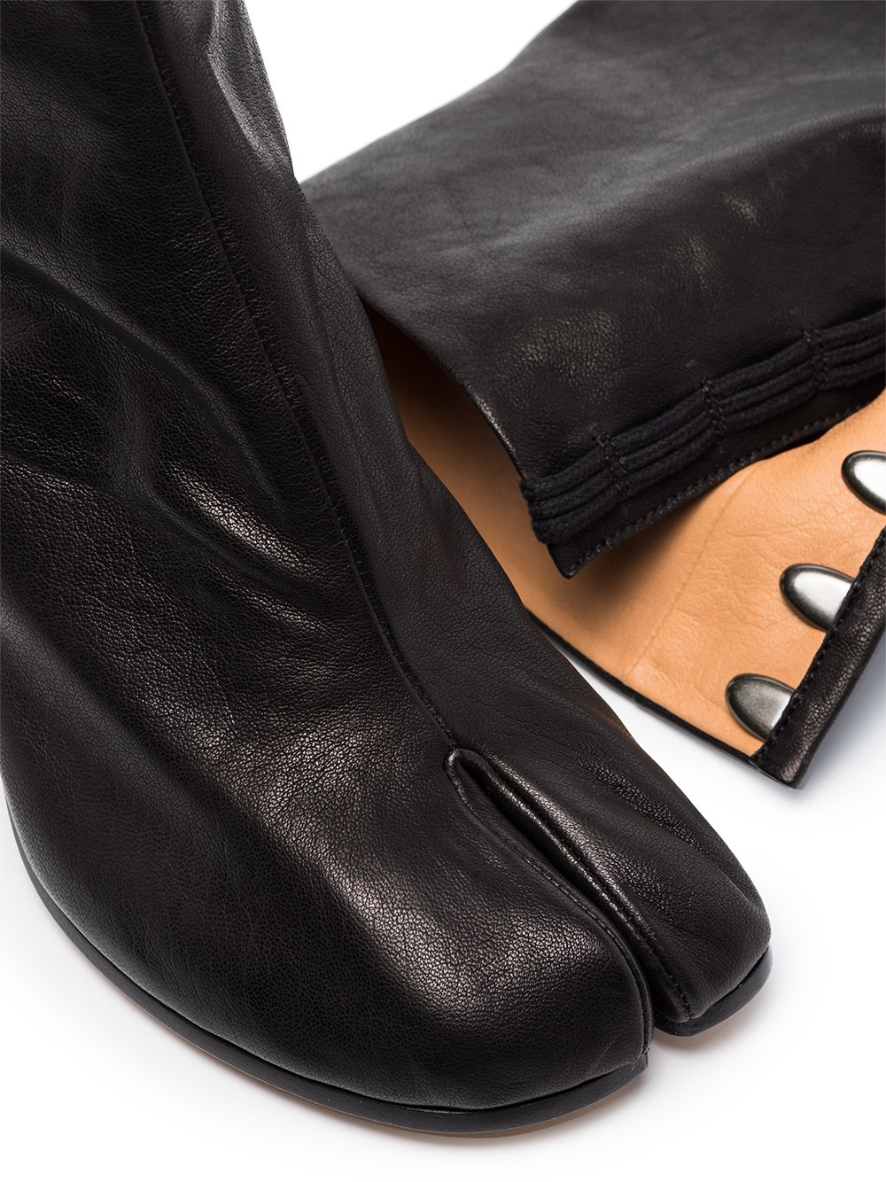 Maison Margiela Tabi Silk and Nylon Leather Ankle Boots Black black