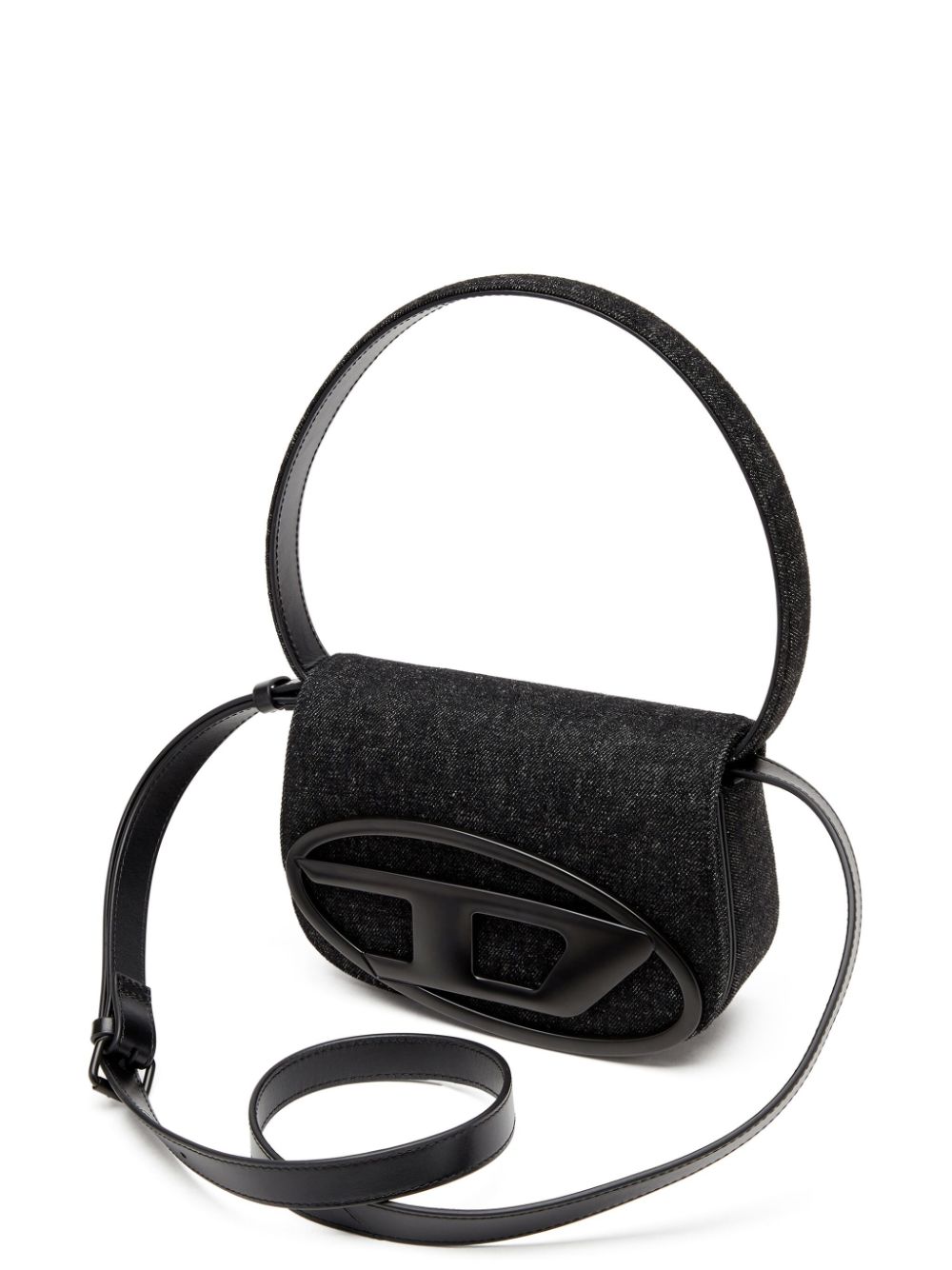 Diesel 1DR Iconic Nappa Leather Shoulder Bag Black