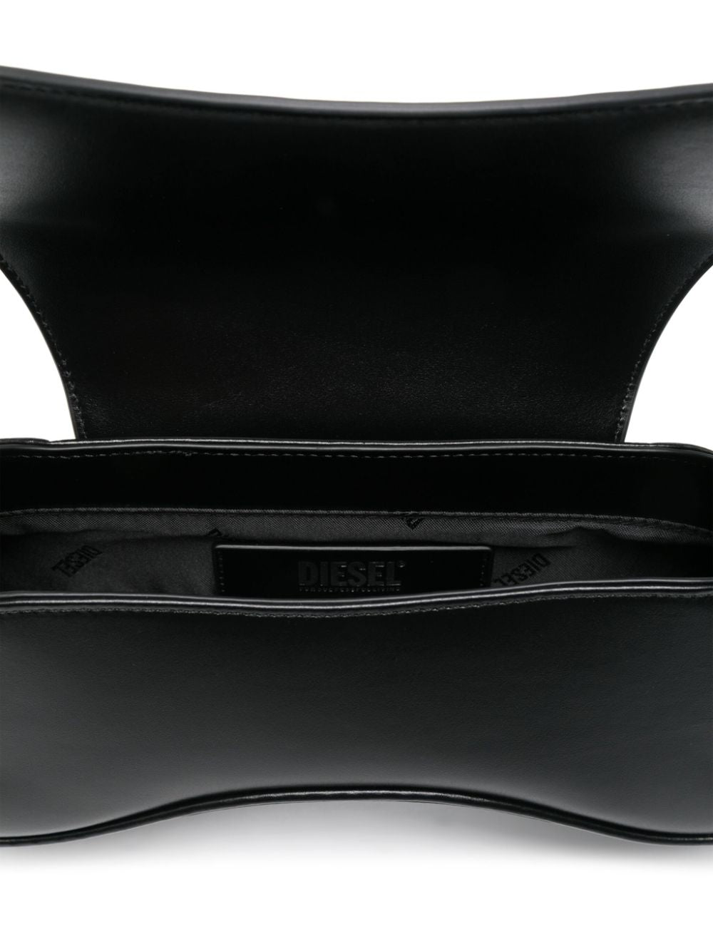 Diesel Play Semi Gloss Leather Clutch Bag Black