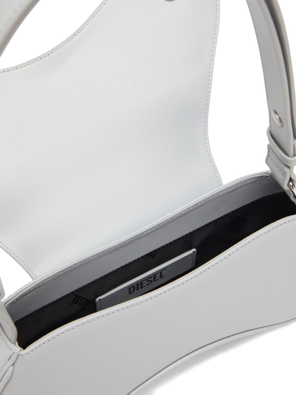 Diesel Play-Glossy Leather Crossbody Bag White