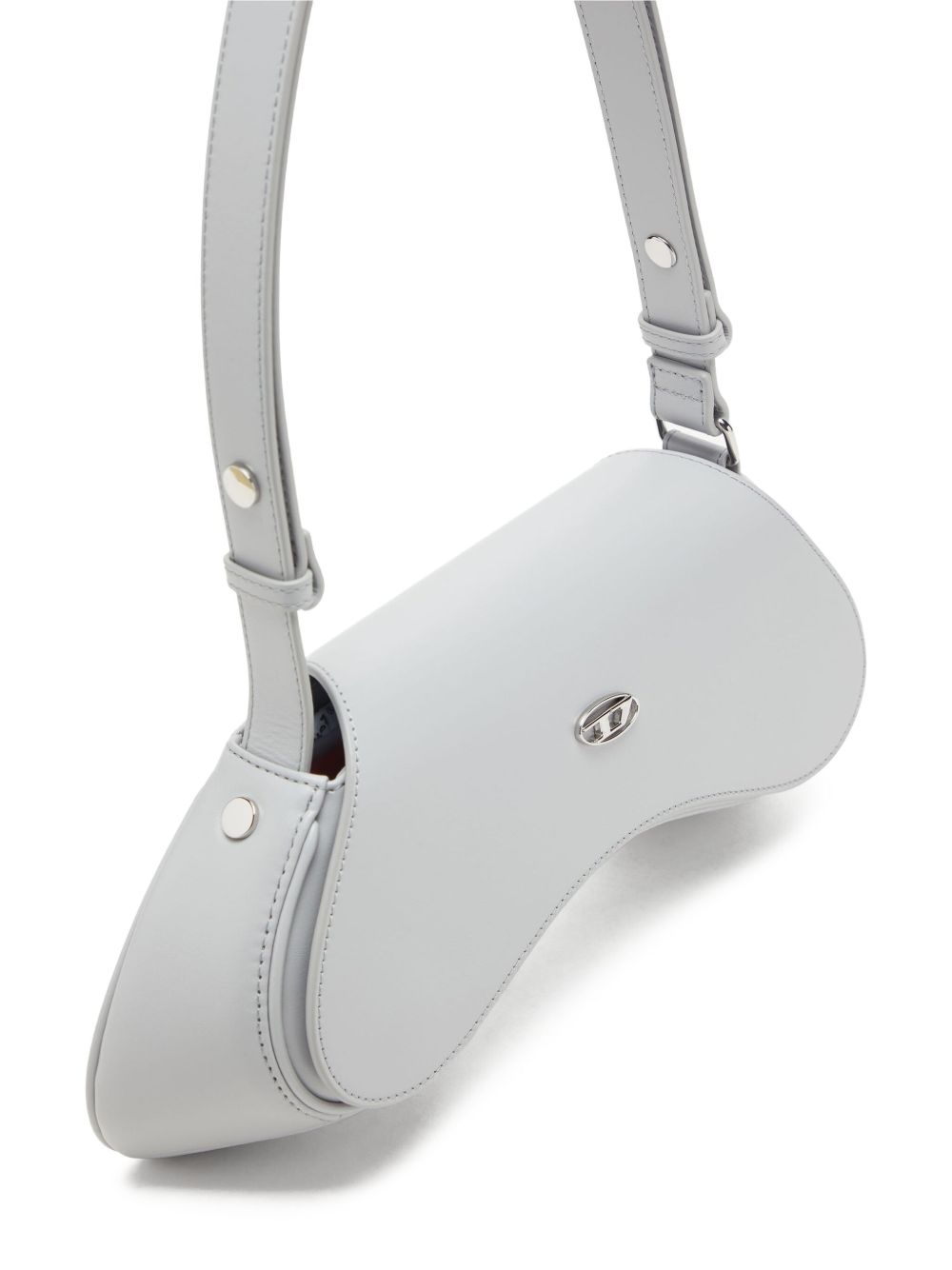 Diesel Play-Glossy Leather Crossbody Bag White
