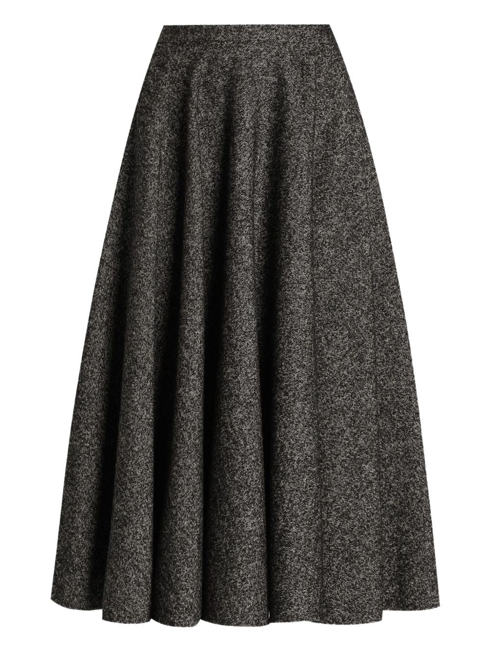 Dolce & Gabbana High-Waisted Wool Pleated Midi Skirt Grey