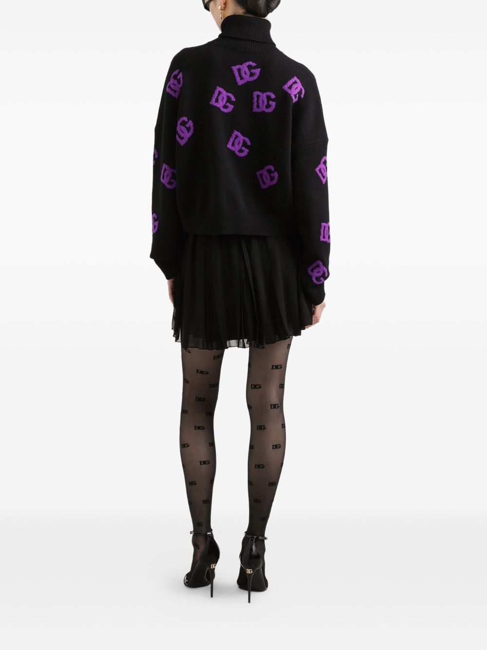 Dolce & Gabbana Wool Roll Neck Jumper Black