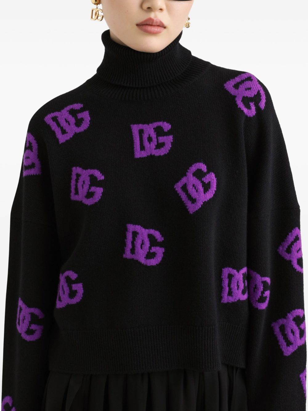 Dolce & Gabbana Wool Roll Neck Jumper Black