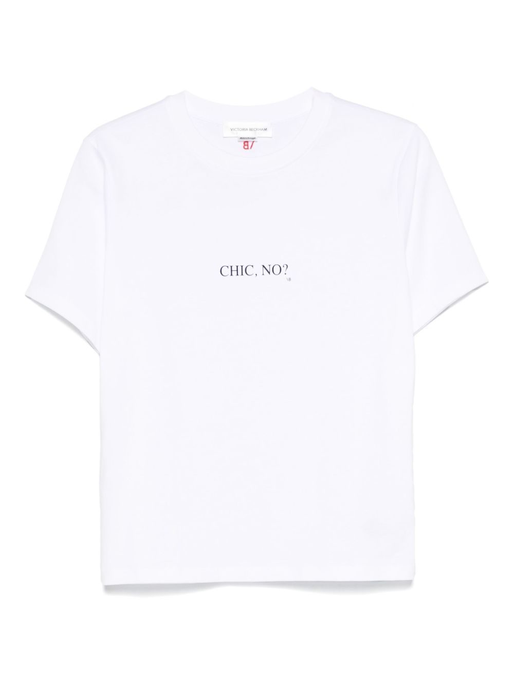 Victoria Beckham Chic Slogan Organic Cotton T-Shirt White White