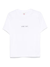 Victoria Beckham Chic Slogan Organic Cotton T-Shirt White White