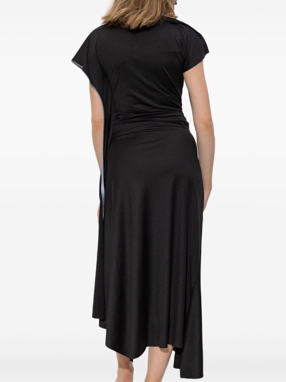 Victoria Beckham Asymmetric Draped Midi Dress Black black