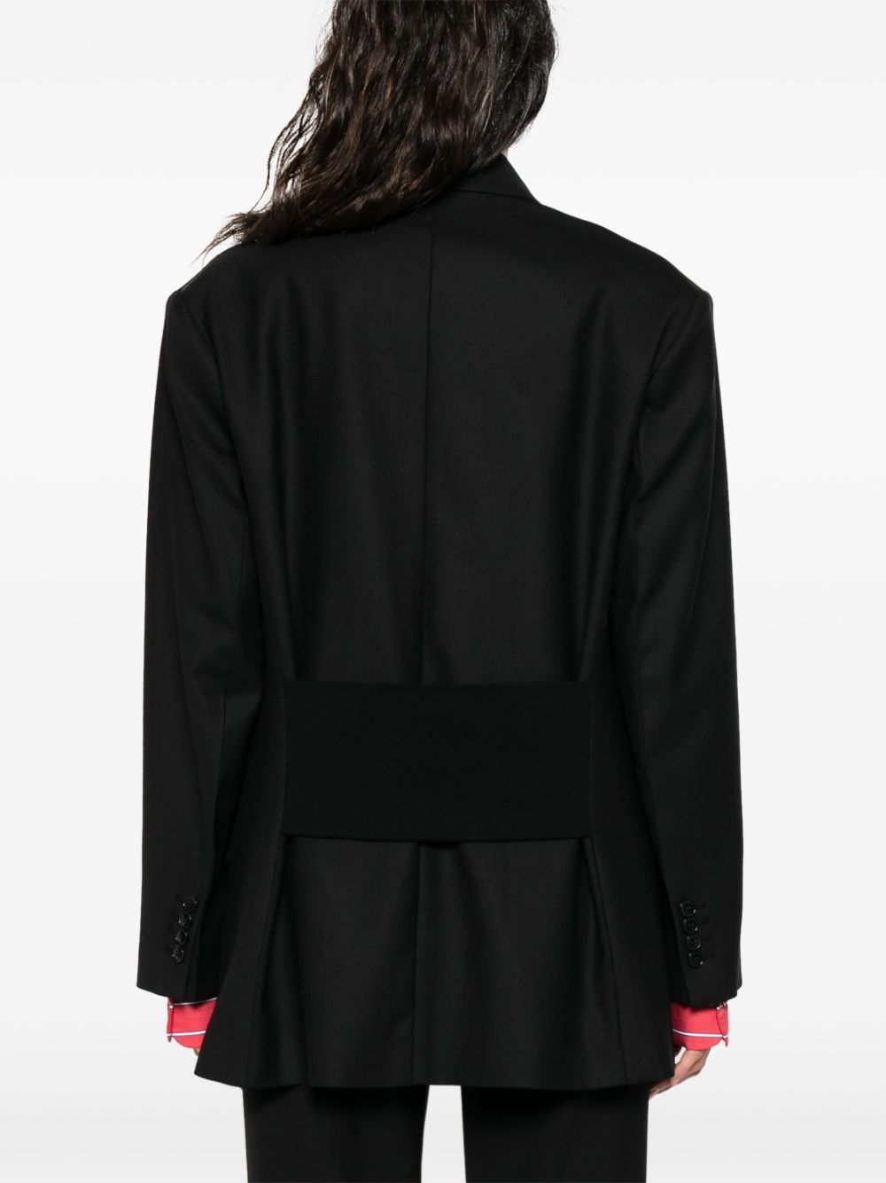 Victoria Beckham Double-Breasted Wool-Blend Blazer Black Black
