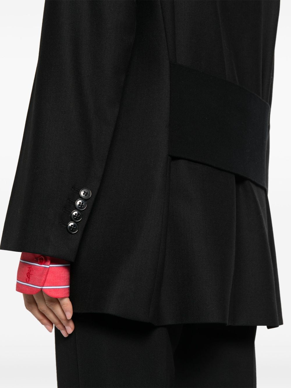 Victoria Beckham Double-Breasted Wool-Blend Blazer Black Black