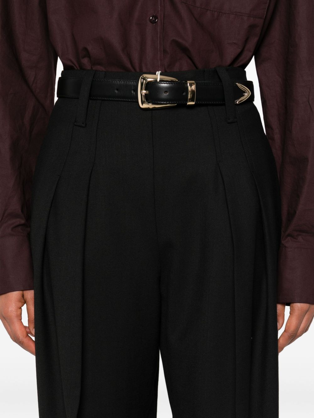 Victoria Beckham Tailored Wool-Blend High-Rise Trousers Black