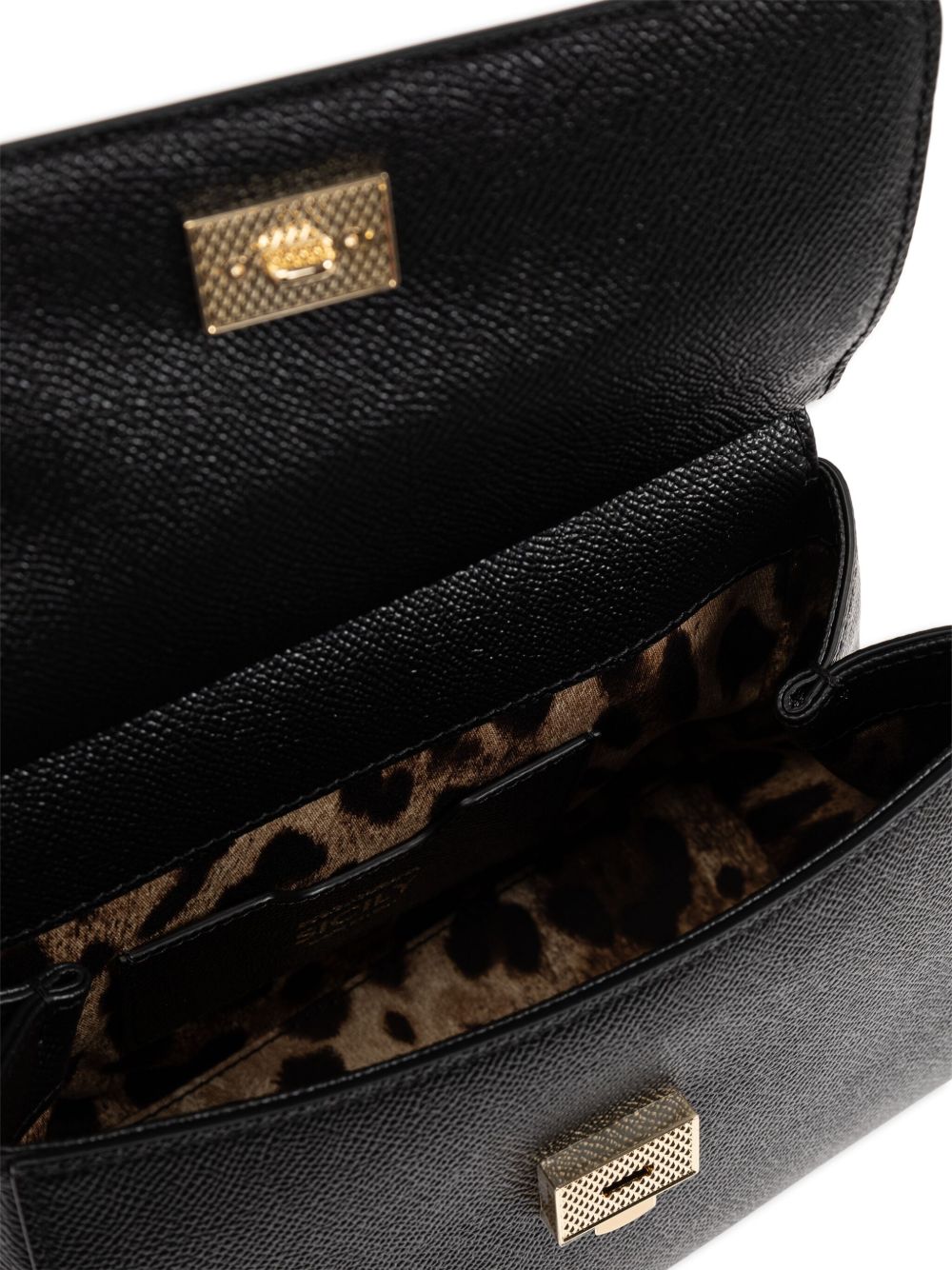 Dolce & Gabbana Sicily Large Leather Handbag Black