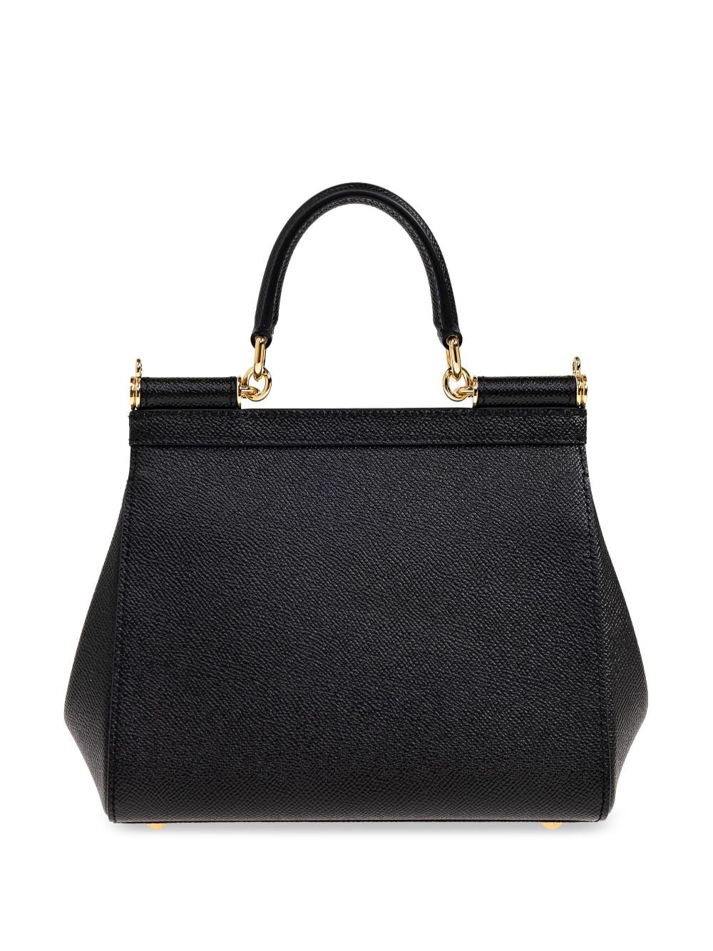 Dolce & Gabbana Sicily Large Leather Handbag Black