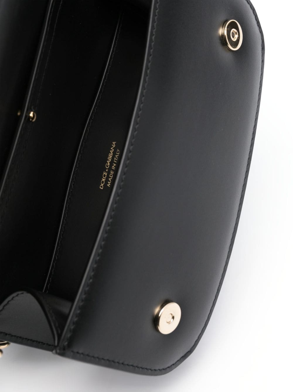 Dolce & Gabbana Textured Leather Shoulder Bag Black