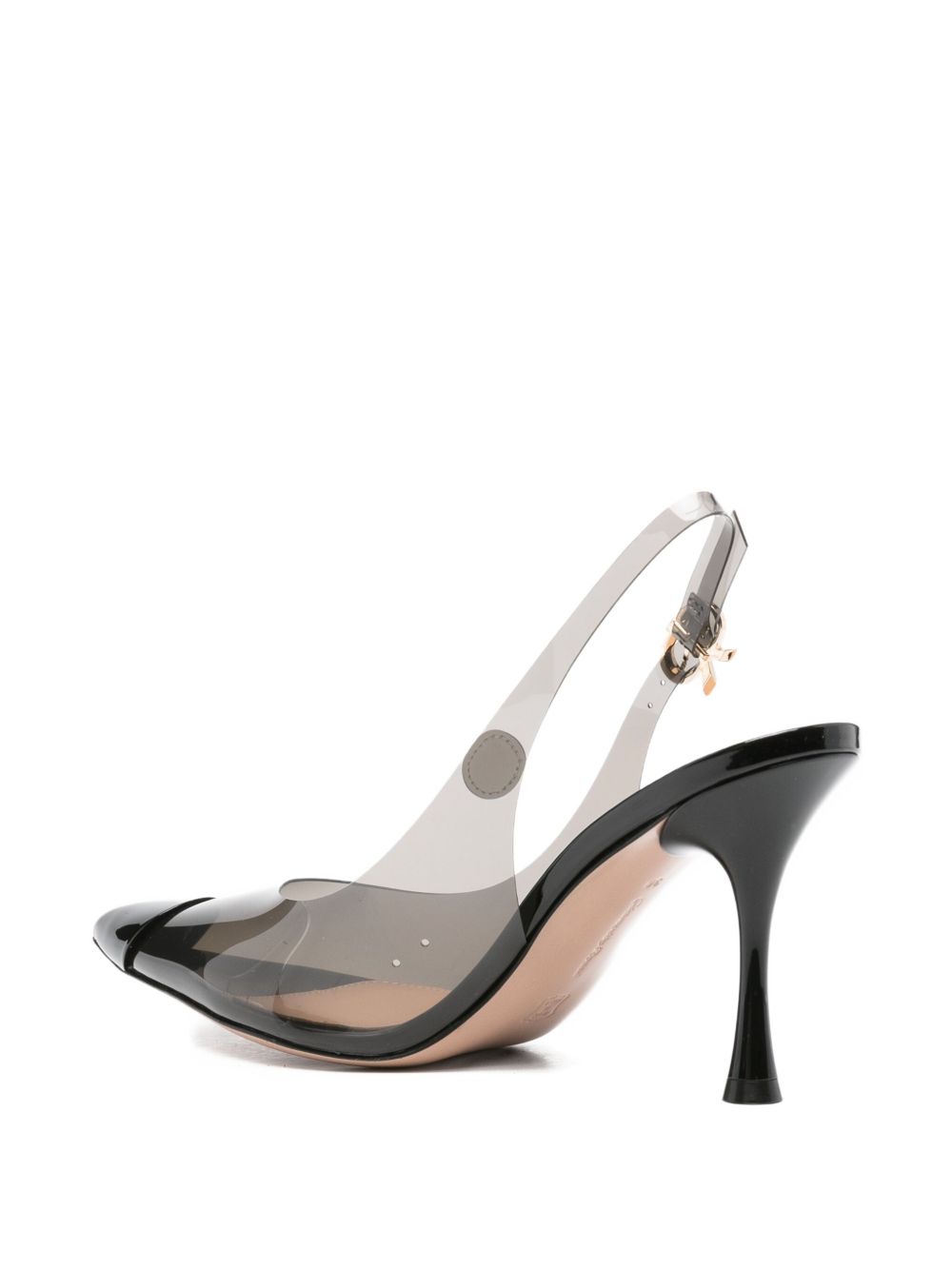 Gianvito Rossi Pointed-Toe Transparent Slingback Pumps Black