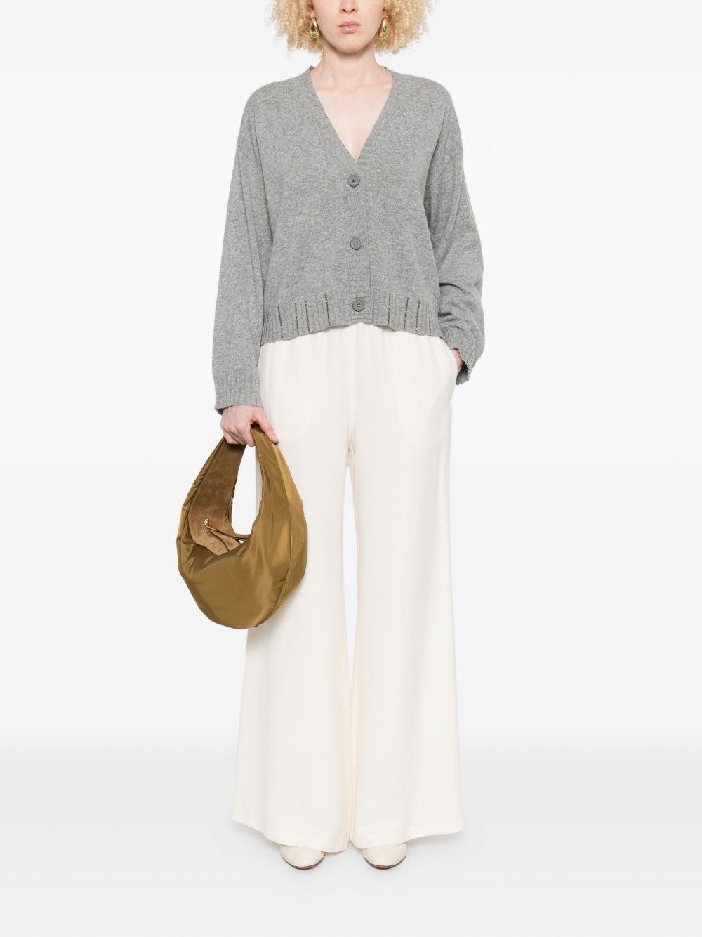 Fabiana Filippi Wide-Leg Wool Trousers White