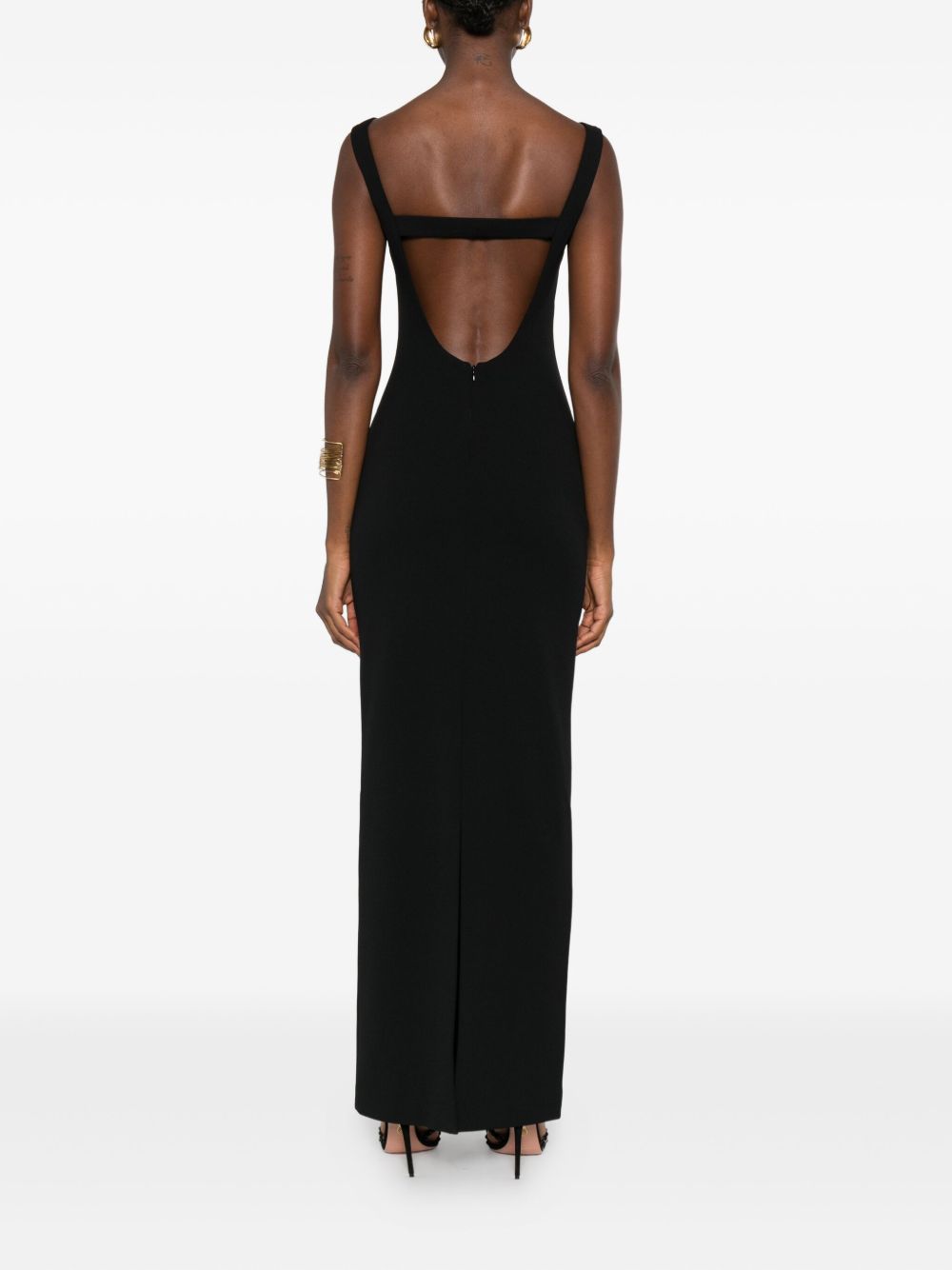 Solace London Boat Neck Sleeveless Maxi Dress Black black