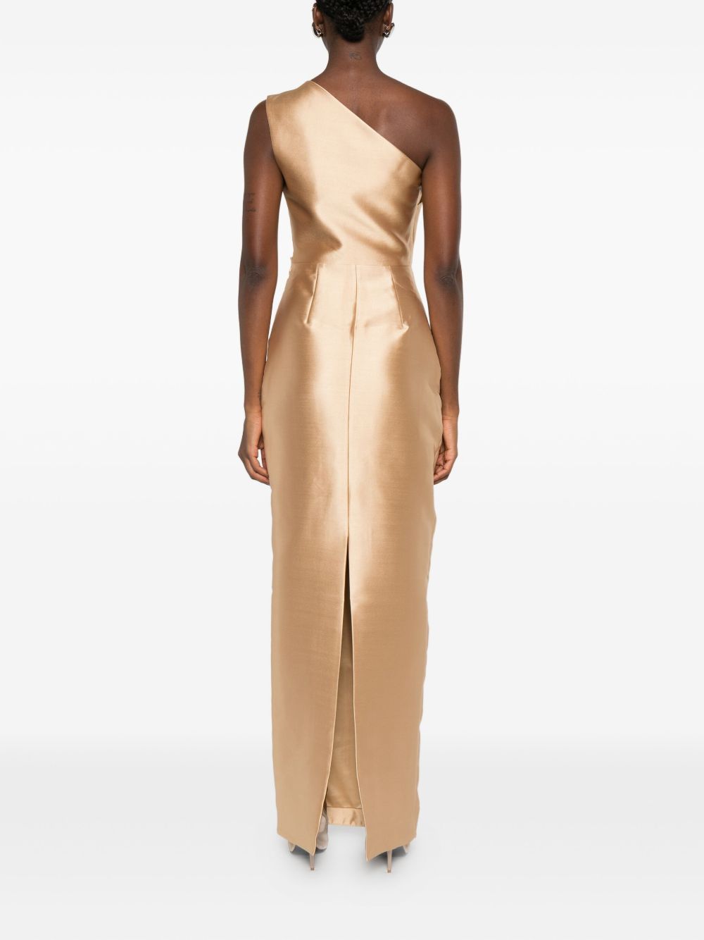 Solace London One-Shoulder Maxi Dress Golden Golden