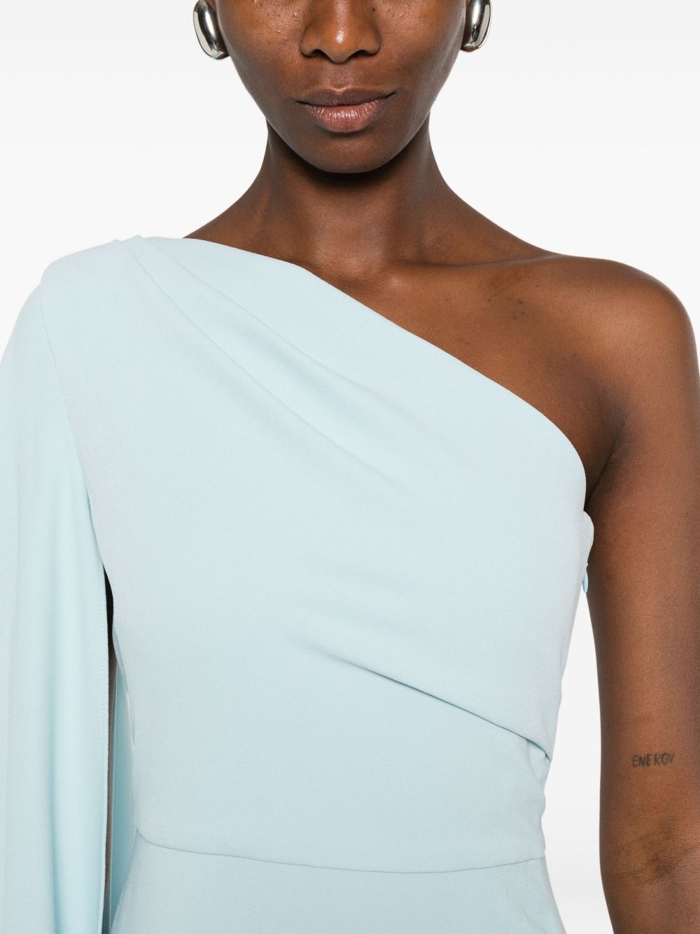 Solace London One-Shoulder Clear Blue Maxi Dress Clear Blue