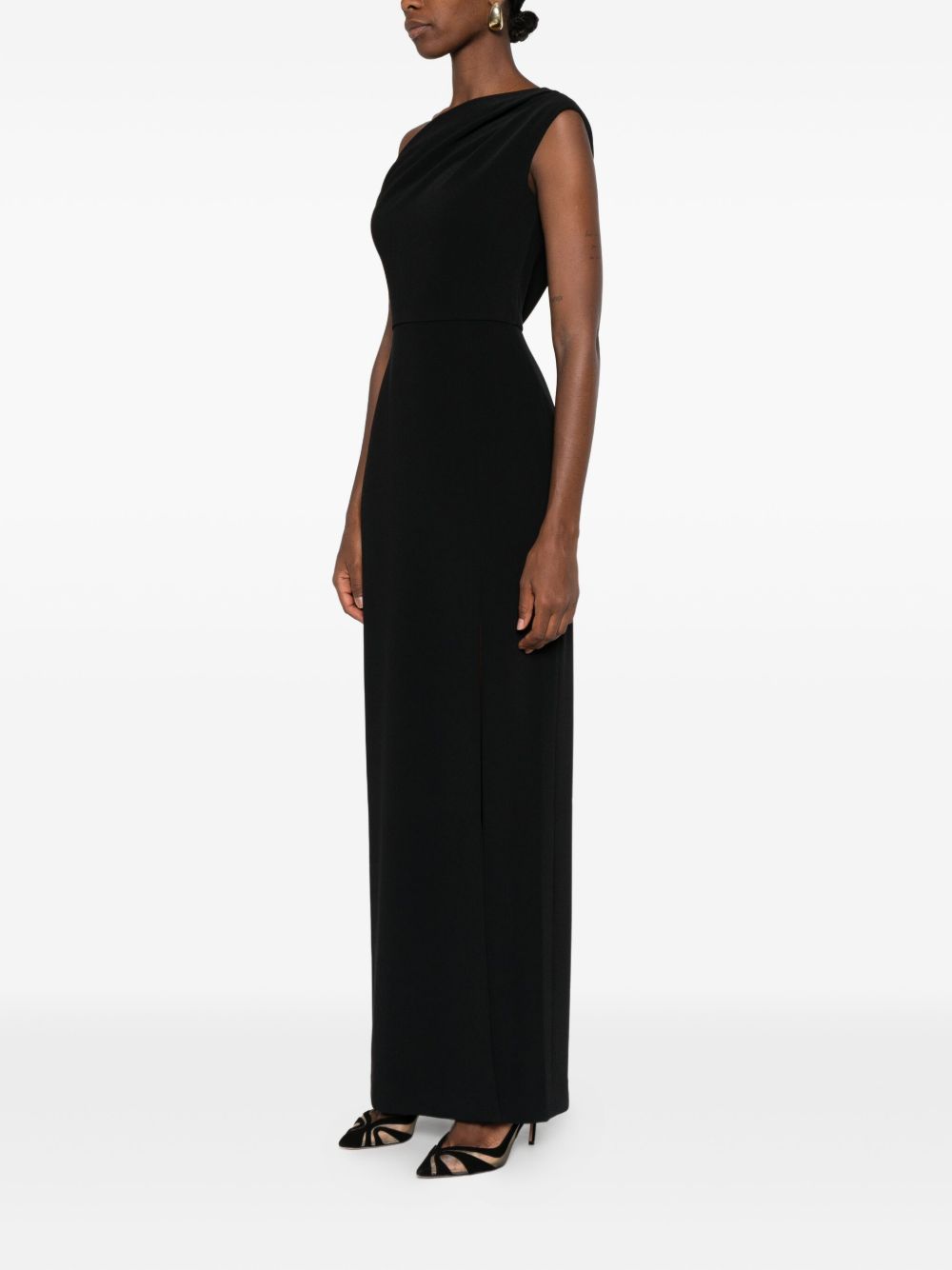 Solace London Sleeveless Side-Split Maxi Dress Black