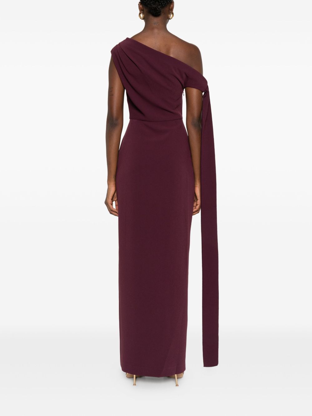 Solace London Cowl-Neck Sleeveless Midi Dress Purple