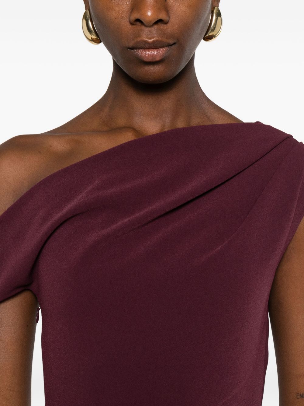 Solace London Cowl-Neck Sleeveless Midi Dress Purple