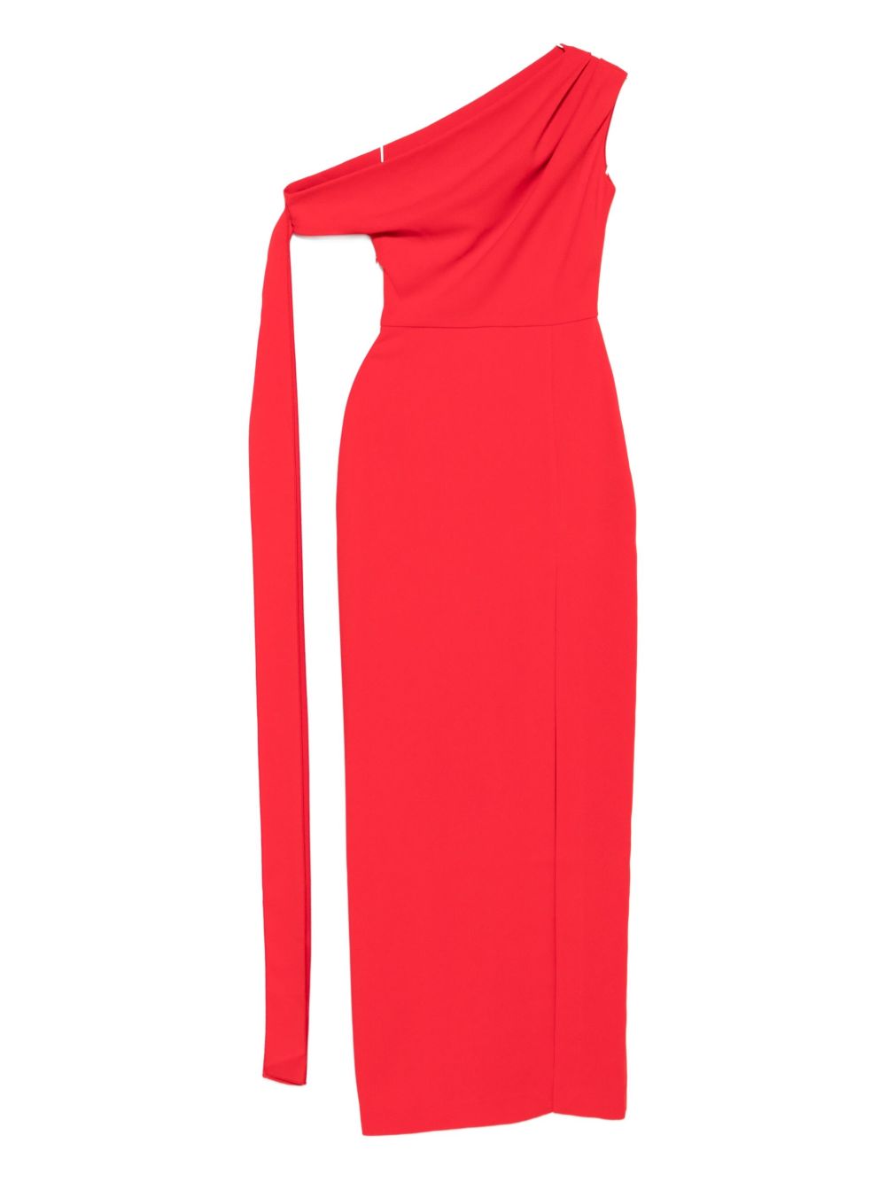 Solace London One-Shoulder Red Maxi Dress With Side Slit Red