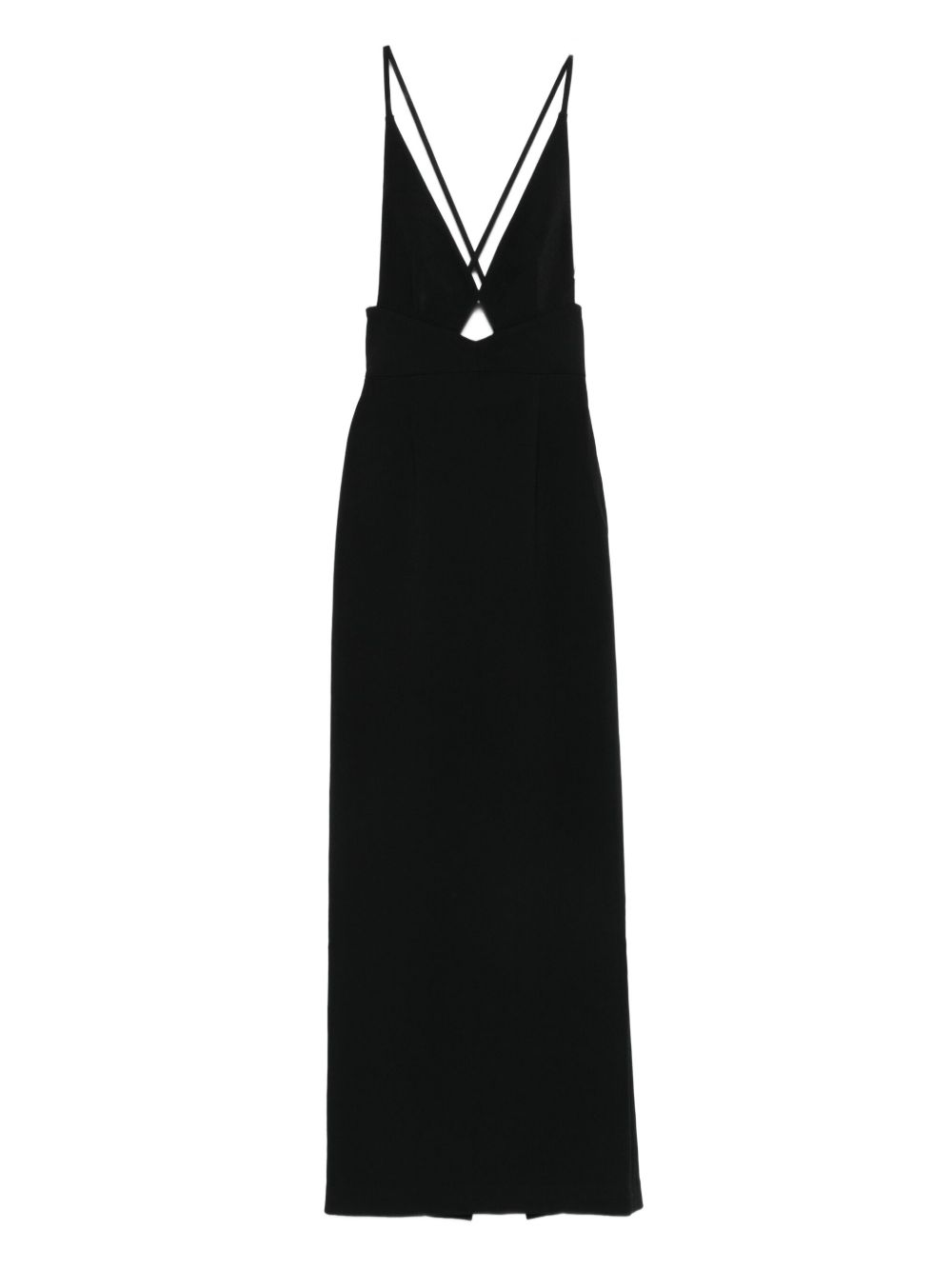 Solace London Cross-Back Sleeveless Maxi Dress Black