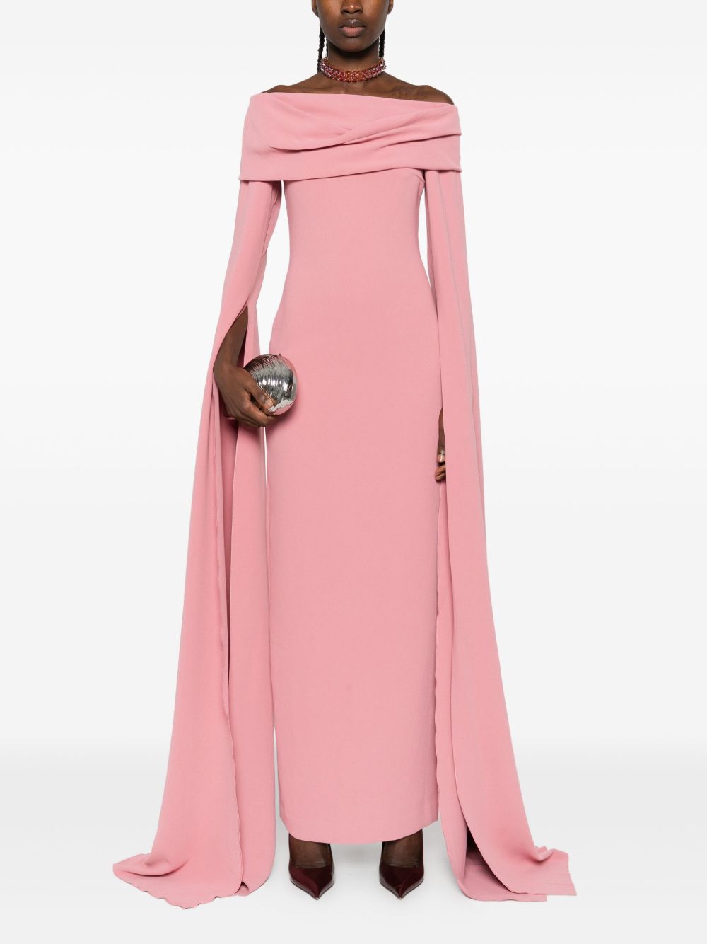 Solace London Off-Shoulder Maxi Dress Pink pink