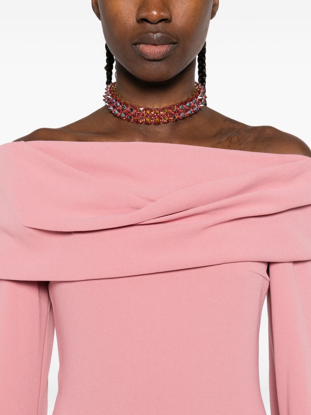 Solace London Off-Shoulder Maxi Dress Pink pink