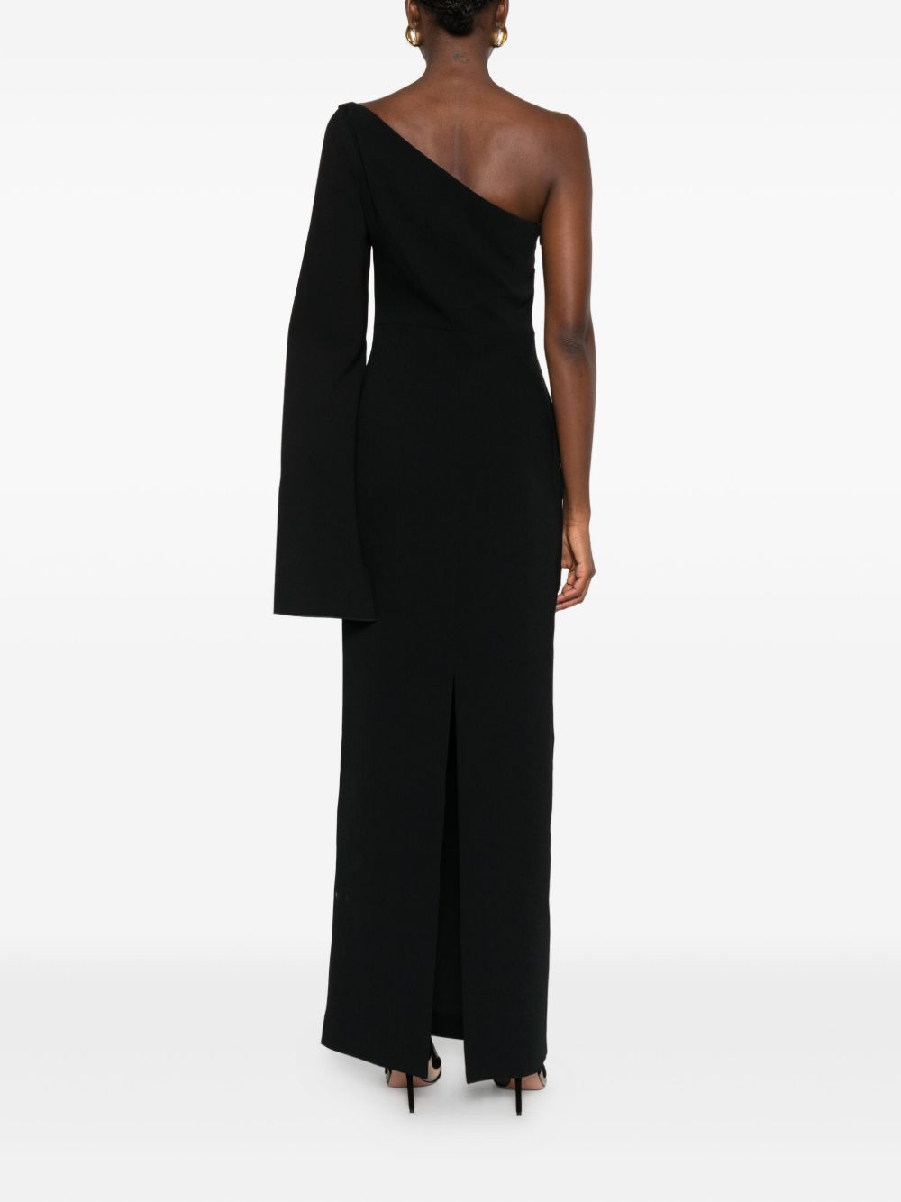 Solace London One-Shoulder Black Maxi Dress Black