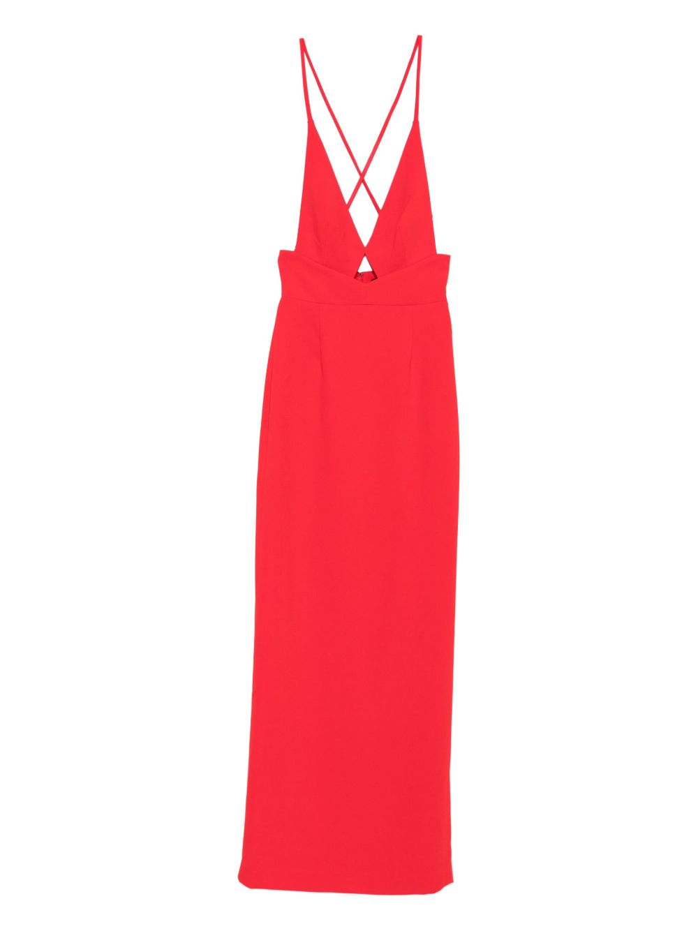 Solace London Maxi Cross-Back V-Neck Red Dress Red