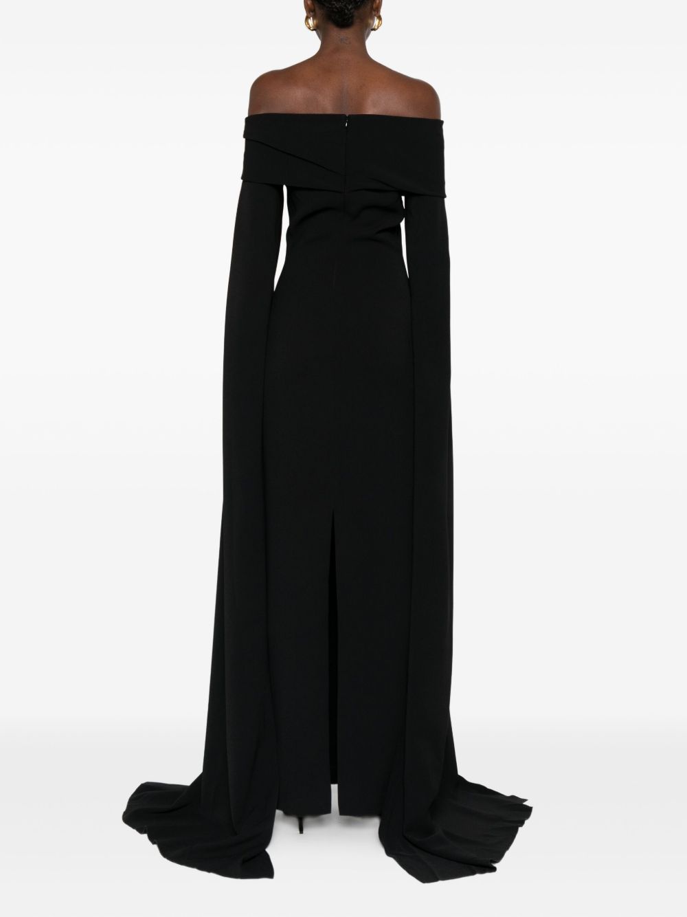 Solace London Off-Shoulder Maxi Black Dress Black