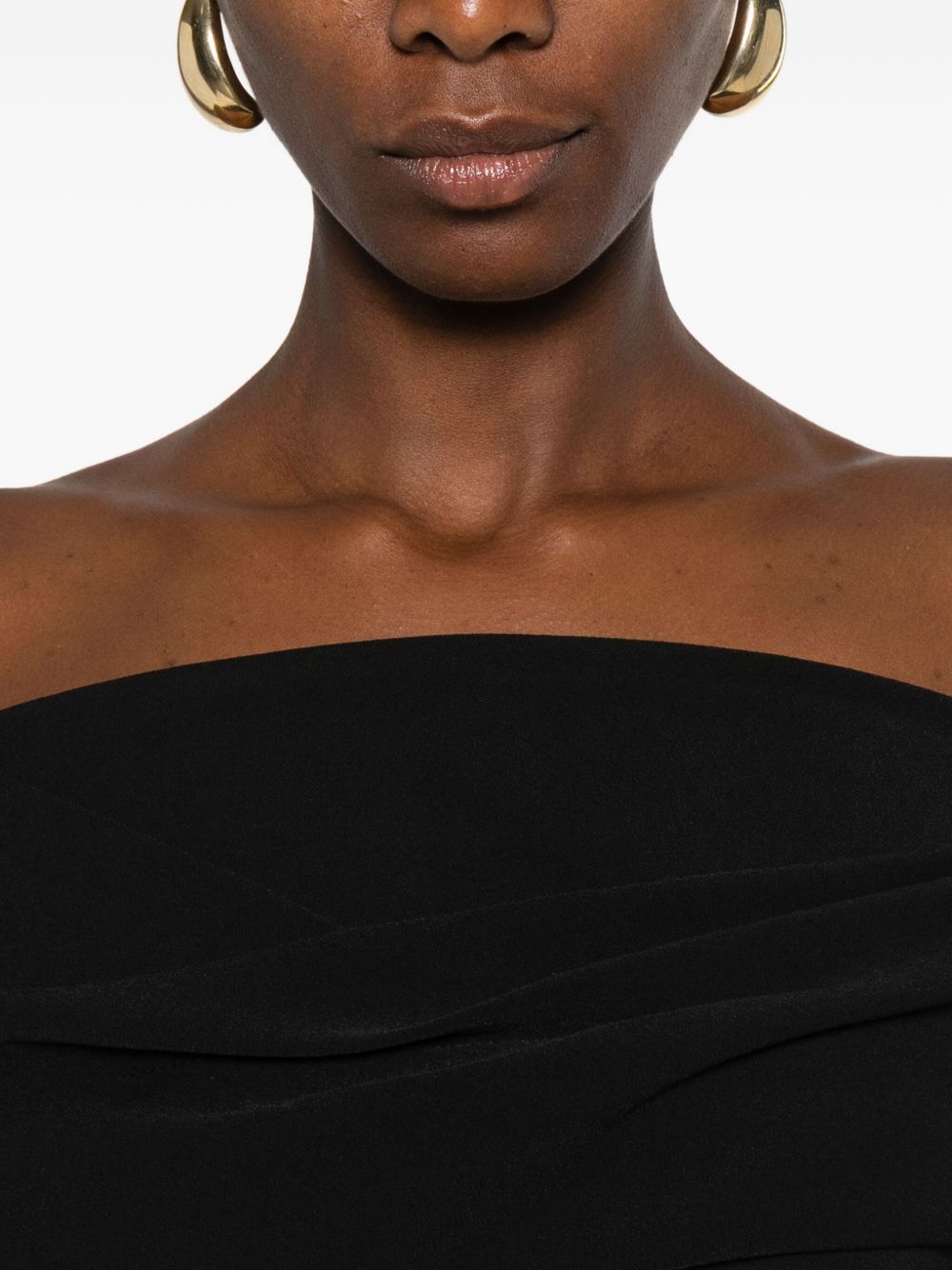 Solace London Off-Shoulder Maxi Black Dress Black