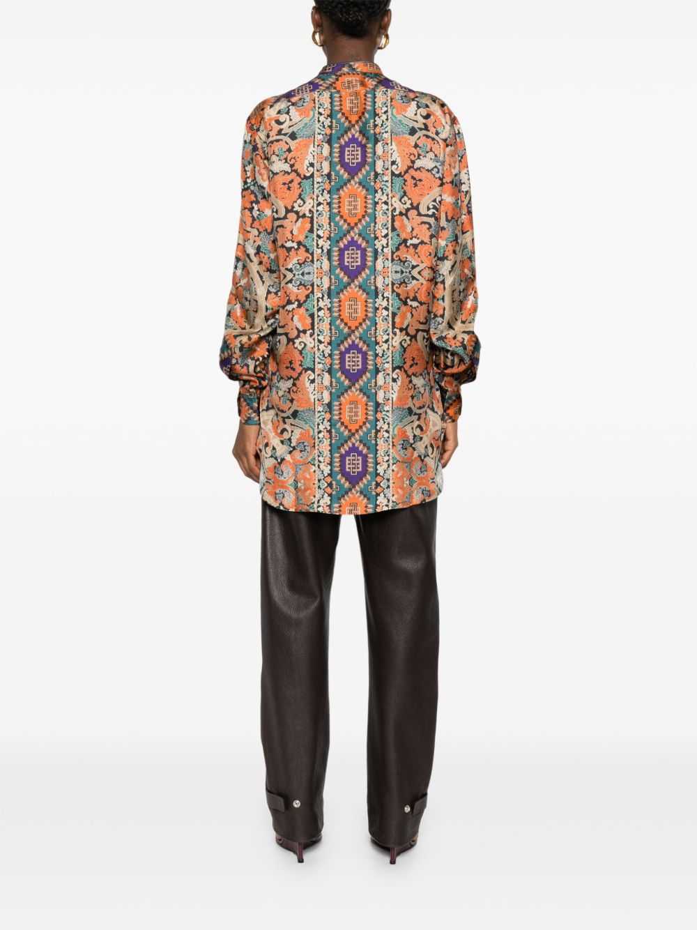 Pierre Louis Mascia Printed Silk Paisley Shirt Multicolour