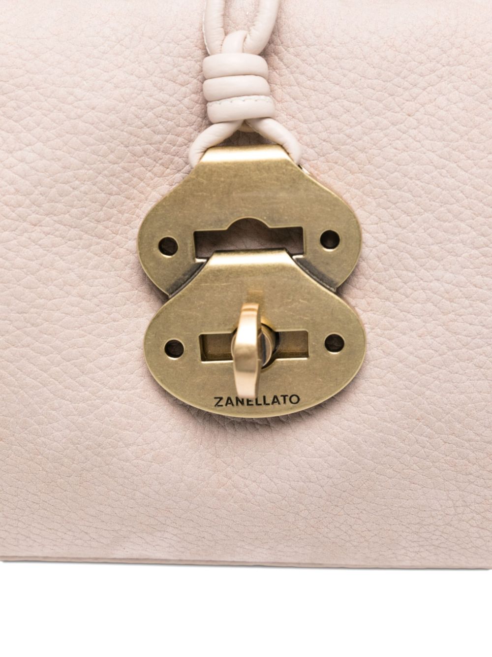 Zanellato Small Top-Handle Suede Leather Tote Bag Beige