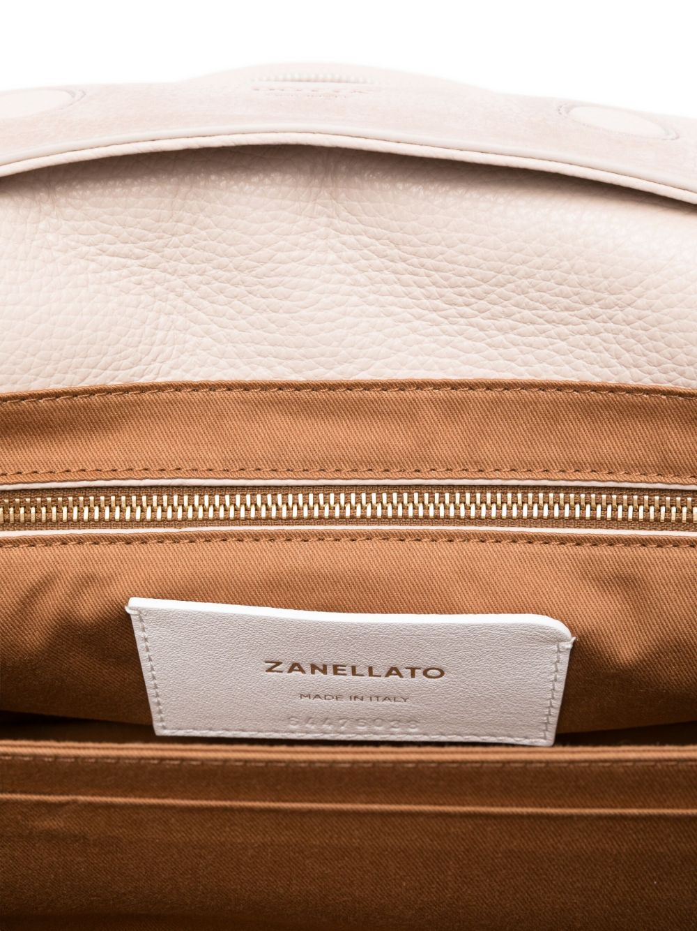 Zanellato Small Top-Handle Suede Leather Tote Bag Beige