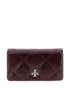Tory Burch Kira Silk & Nylon Leather Clutch Wallet on Chain Bordeaux