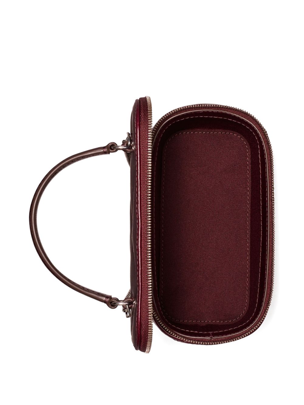 Tory Burch Kira Leather and Silk-Nylon Clutch Bag Bordeaux