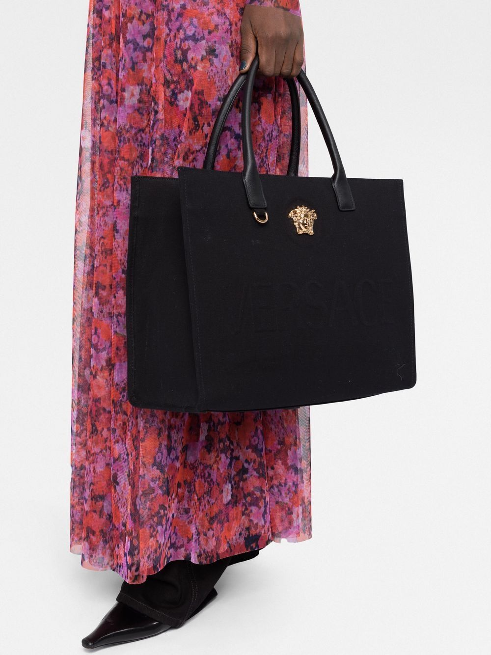 Versace Large Medusa Black Tote Bag Black