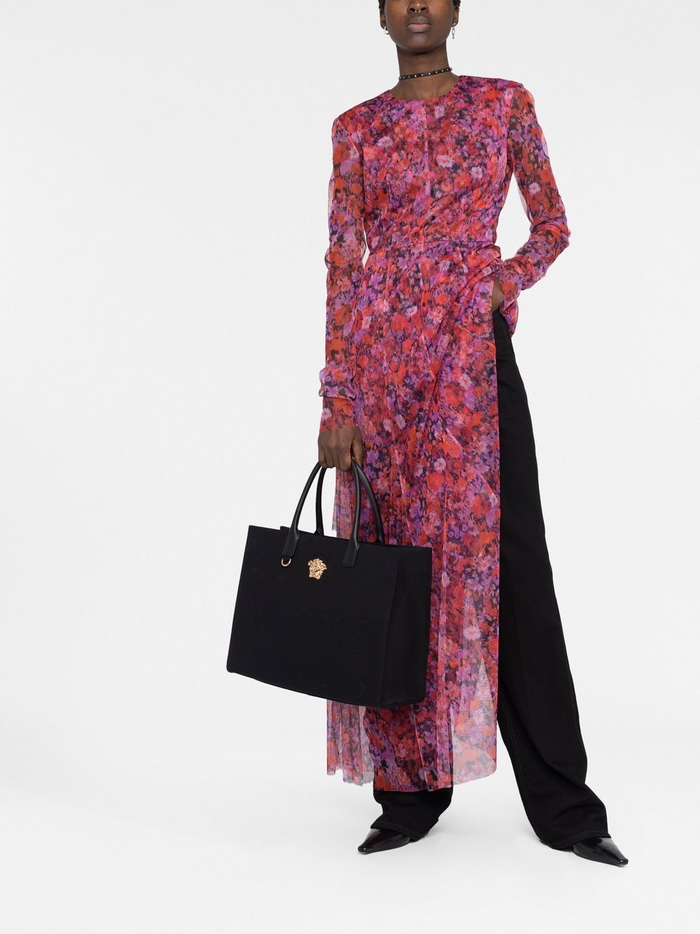 Versace Large Medusa Black Tote Bag Black
