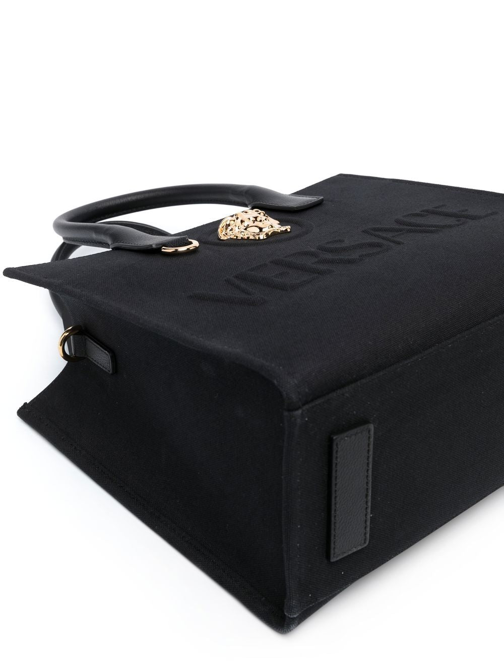 Versace Small La Medusa Canvas Tote Bag Black