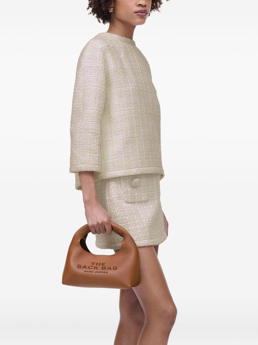 Marc Jacobs The Mini Sack Leather Brown Structured Top-Handle Bag Leather Brown