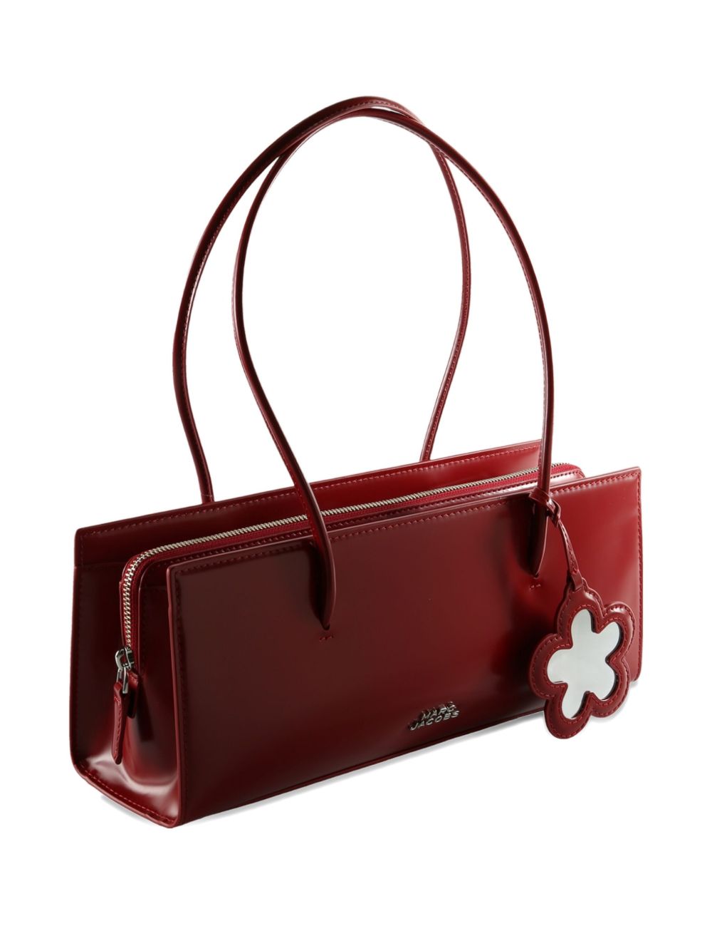 Marc Jacobs Flower-Embellished Leather Shoulder Tote Bag Bordeaux